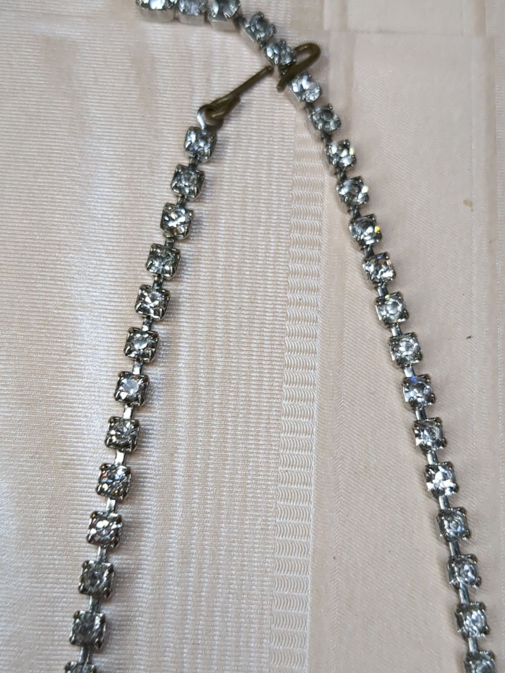 Vintage 60s Rhinestone Necklace Chocker Tennis Style Elegant Formal Wedding - Picture 6 of 10